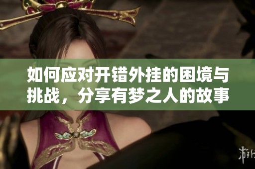 如何应对开错外挂的困境与挑战，分享有梦之人的故事与解决方案