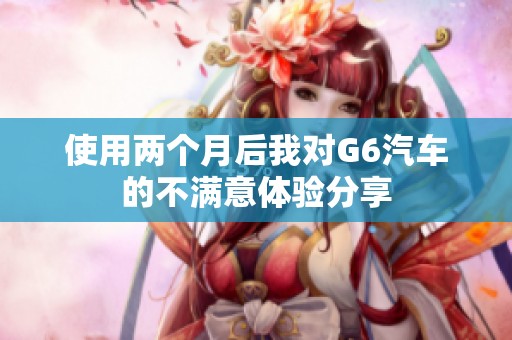 使用两个月后我对G6汽车的不满意体验分享