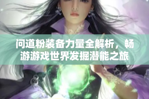 问道粉装备力量全解析，畅游游戏世界发掘潜能之旅