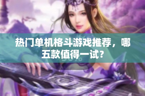 热门单机格斗游戏推荐，哪五款值得一试？