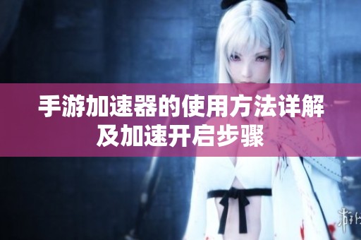 手游加速器的使用方法详解及加速开启步骤