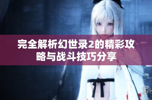 完全解析幻世录2的精彩攻略与战斗技巧分享