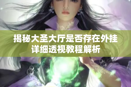 揭秘大圣大厅是否存在外挂详细透视教程解析