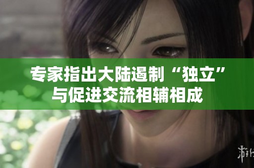 专家指出大陆遏制“独立”与促进交流相辅相成