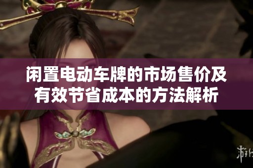 闲置电动车牌的市场售价及有效节省成本的方法解析