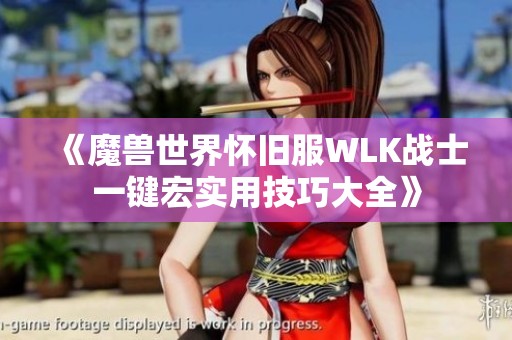 《魔兽世界怀旧服WLK战士一键宏实用技巧大全》
