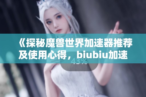 《探秘魔兽世界加速器推荐及使用心得，biubiu加速器优选》