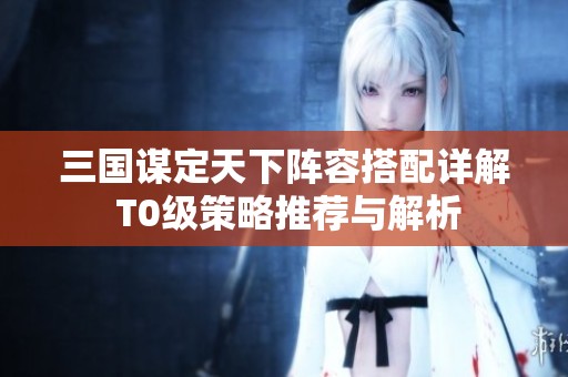 三国谋定天下阵容搭配详解 T0级策略推荐与解析