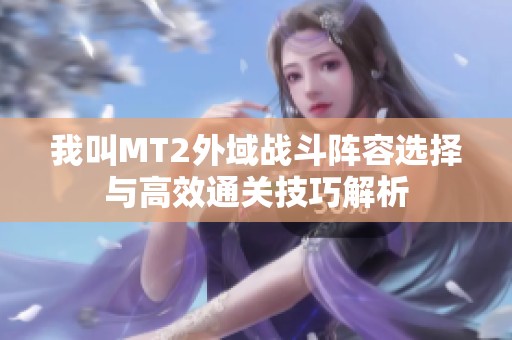 我叫MT2外域战斗阵容选择与高效通关技巧解析