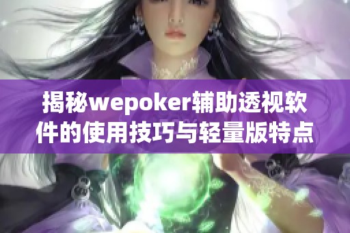 揭秘wepoker辅助透视软件的使用技巧与轻量版特点